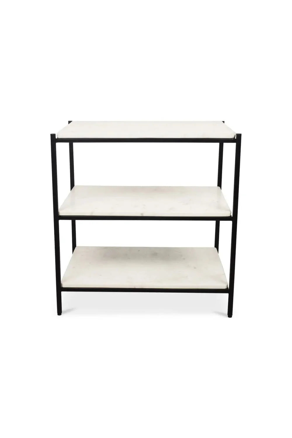 Luxury Modern Trine White Marble 3-Layer Nightstand European Style for Villa
