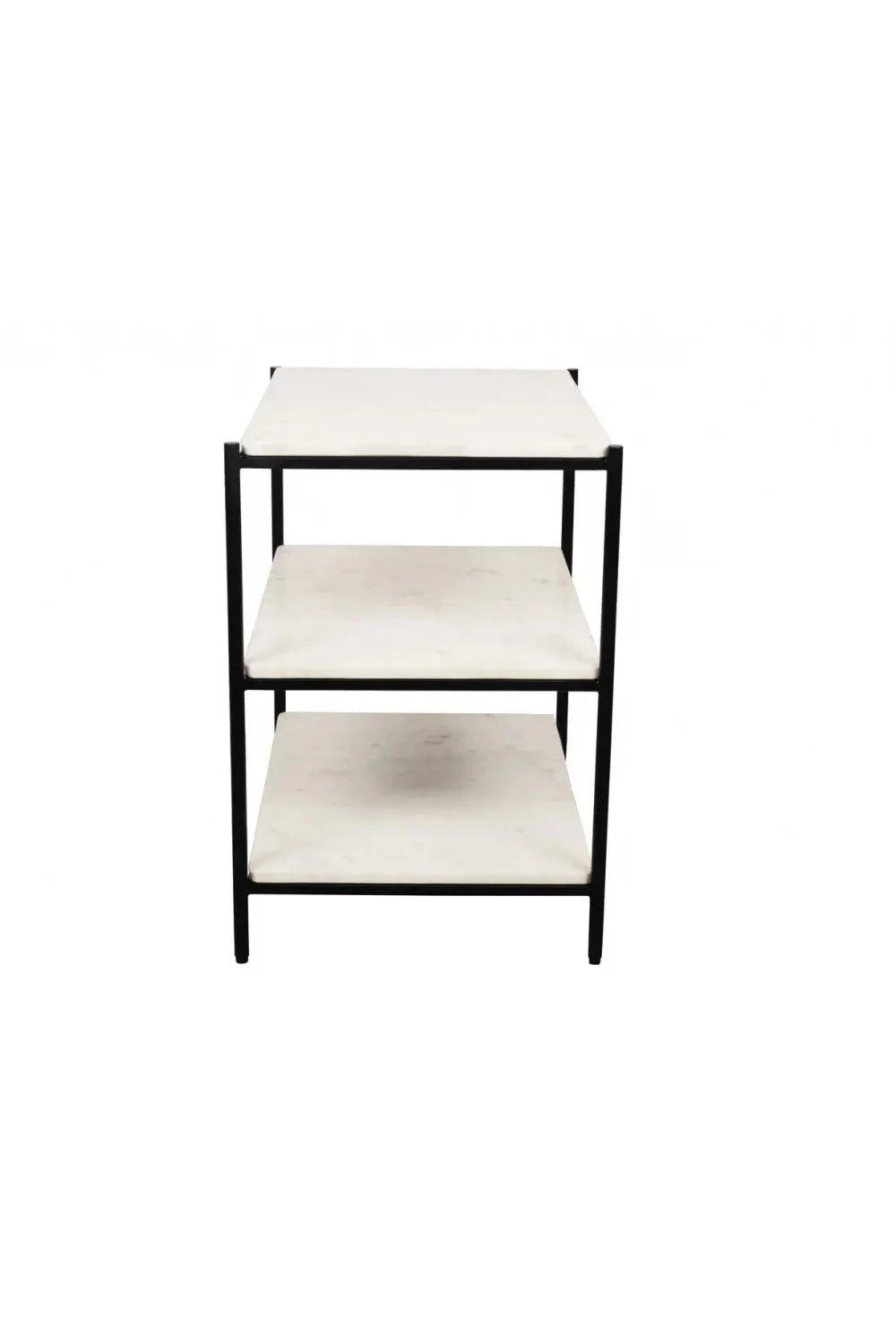 Luxury Modern Trine White Marble 3-Layer Nightstand European Style for Villa