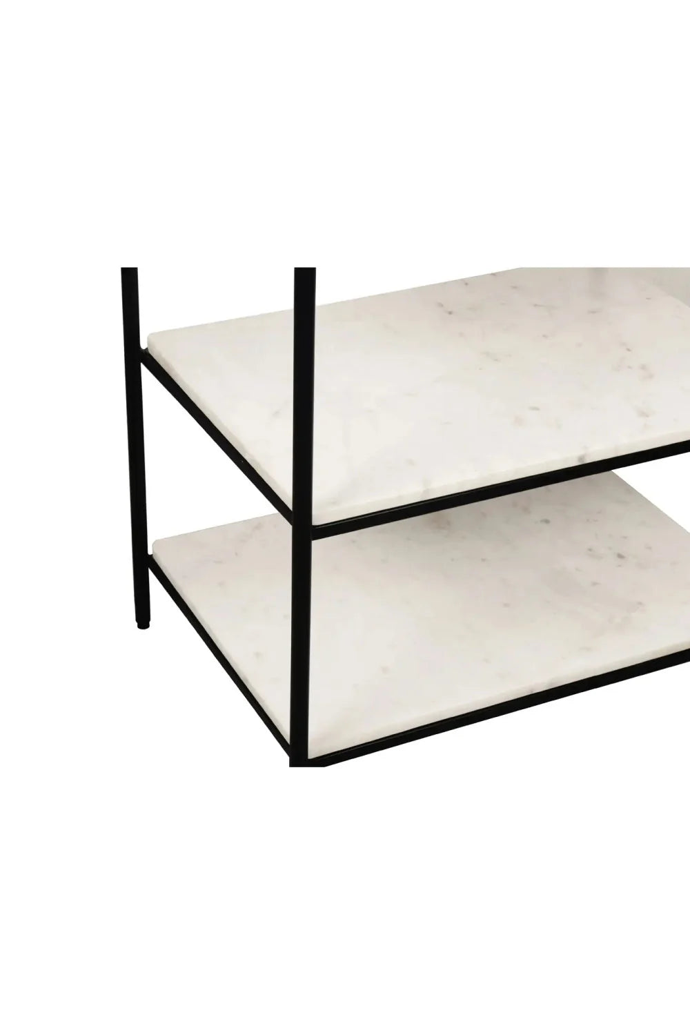 Luxury Modern Trine White Marble 3-Layer Nightstand European Style for Villa