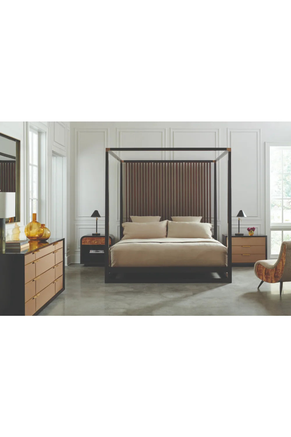 Luxury Modern Triple Wrap Nightstand European Style for Villa