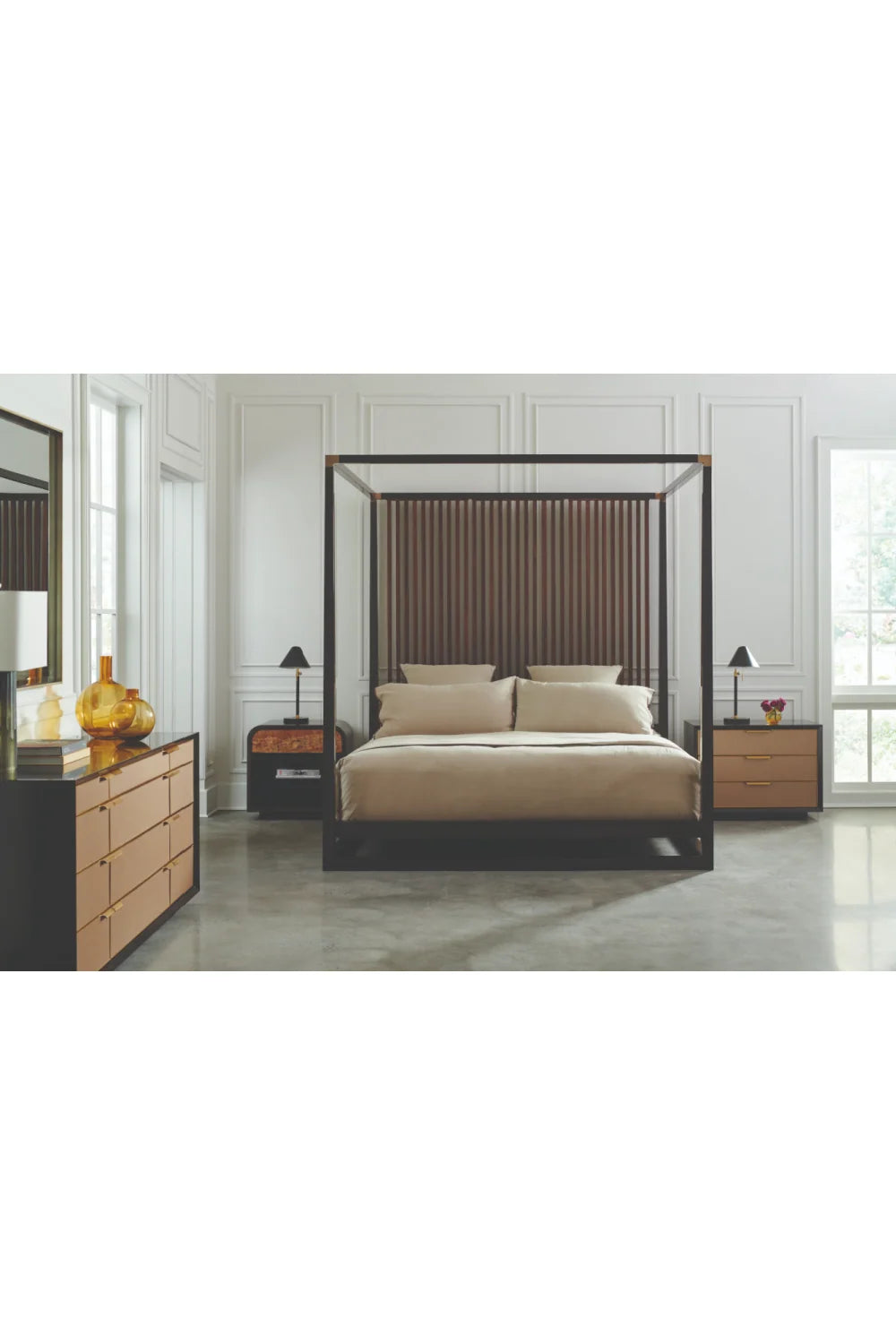 Luxury Modern Triple Wrap Nightstand European Style for Villa