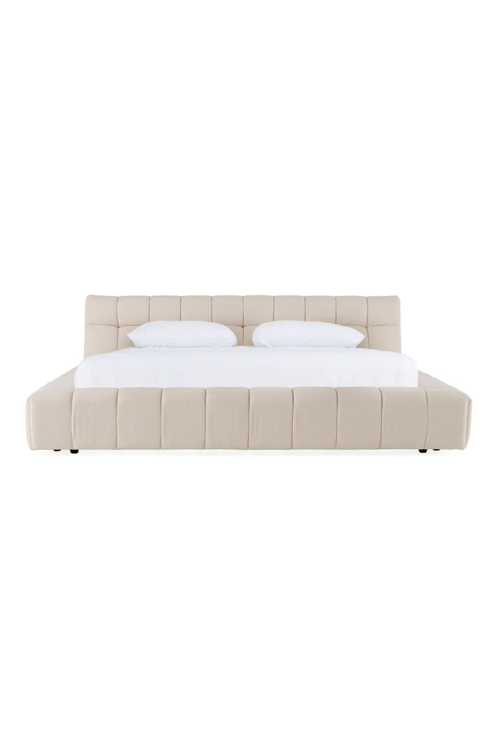 Luxury Modern Tufted Fabric Queen Bed European Style for Villa
