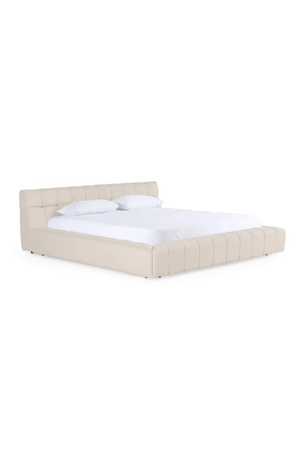 Luxury Modern Tufted Fabric Queen Bed European Style for Villa
