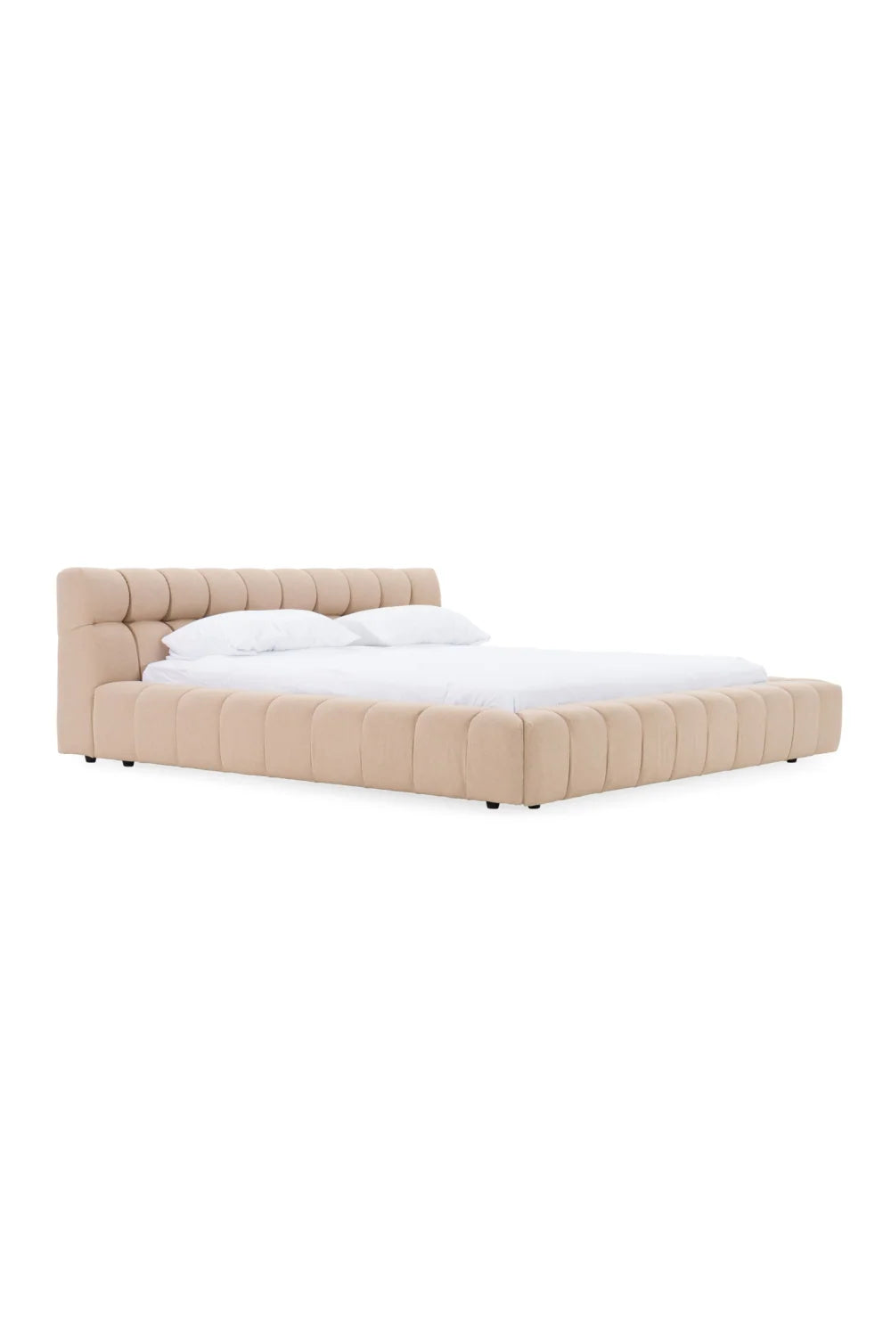 Luxury Modern Tufted Fabric Queen Bed European Style for Villa