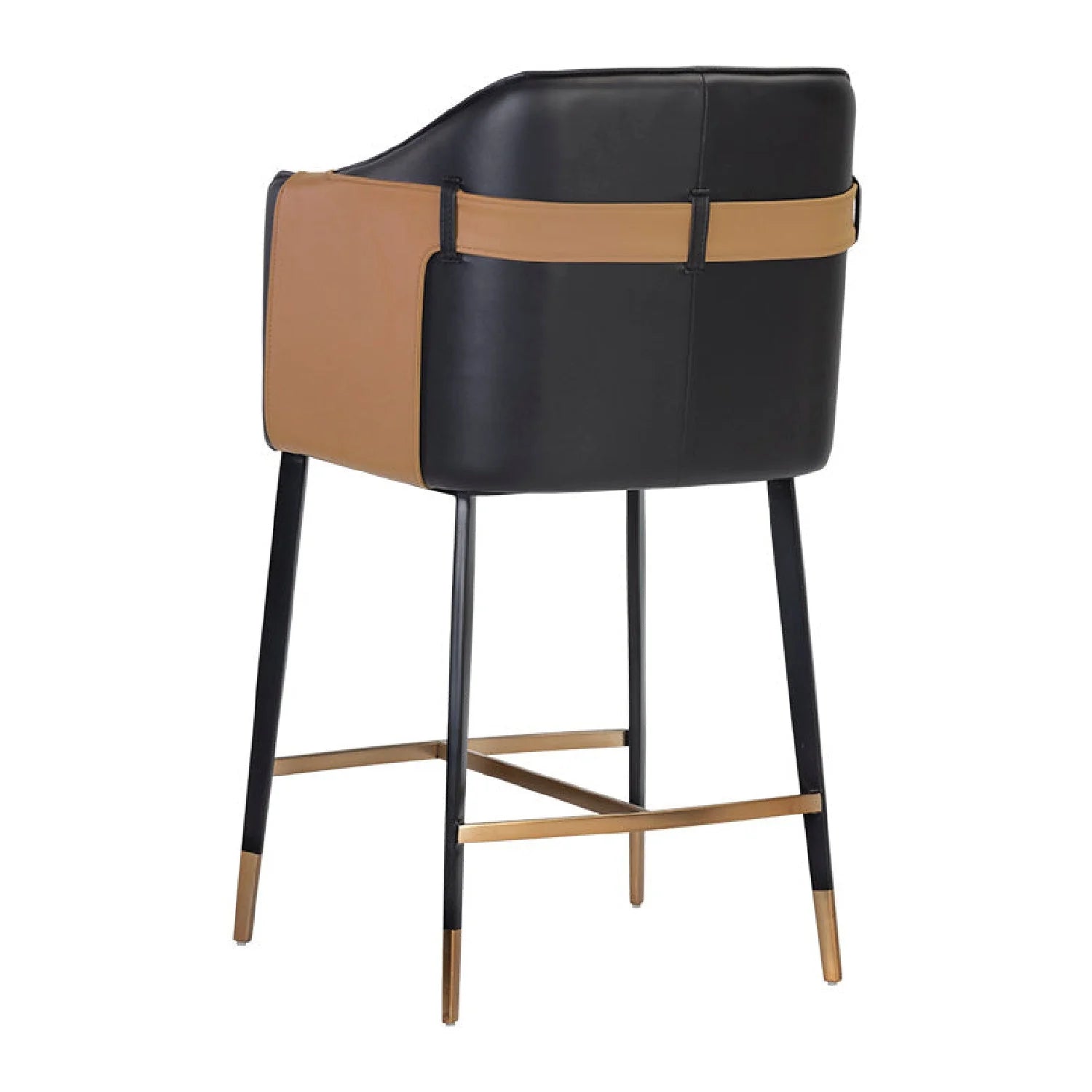 Luxury Modern Two-Tone Leather Counter Stool European Style for Villa