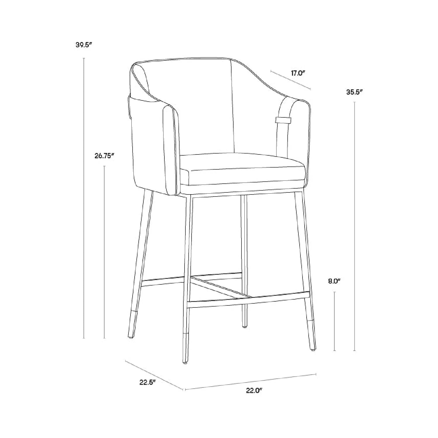 Luxury Modern Two-Tone Leather Counter Stool European Style for Villa