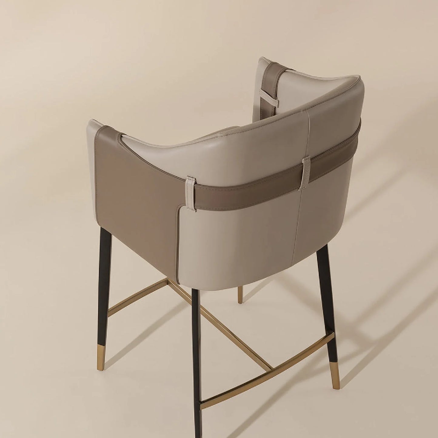 Luxury Modern Two-Tone Leather Counter Stool European Style for Villa