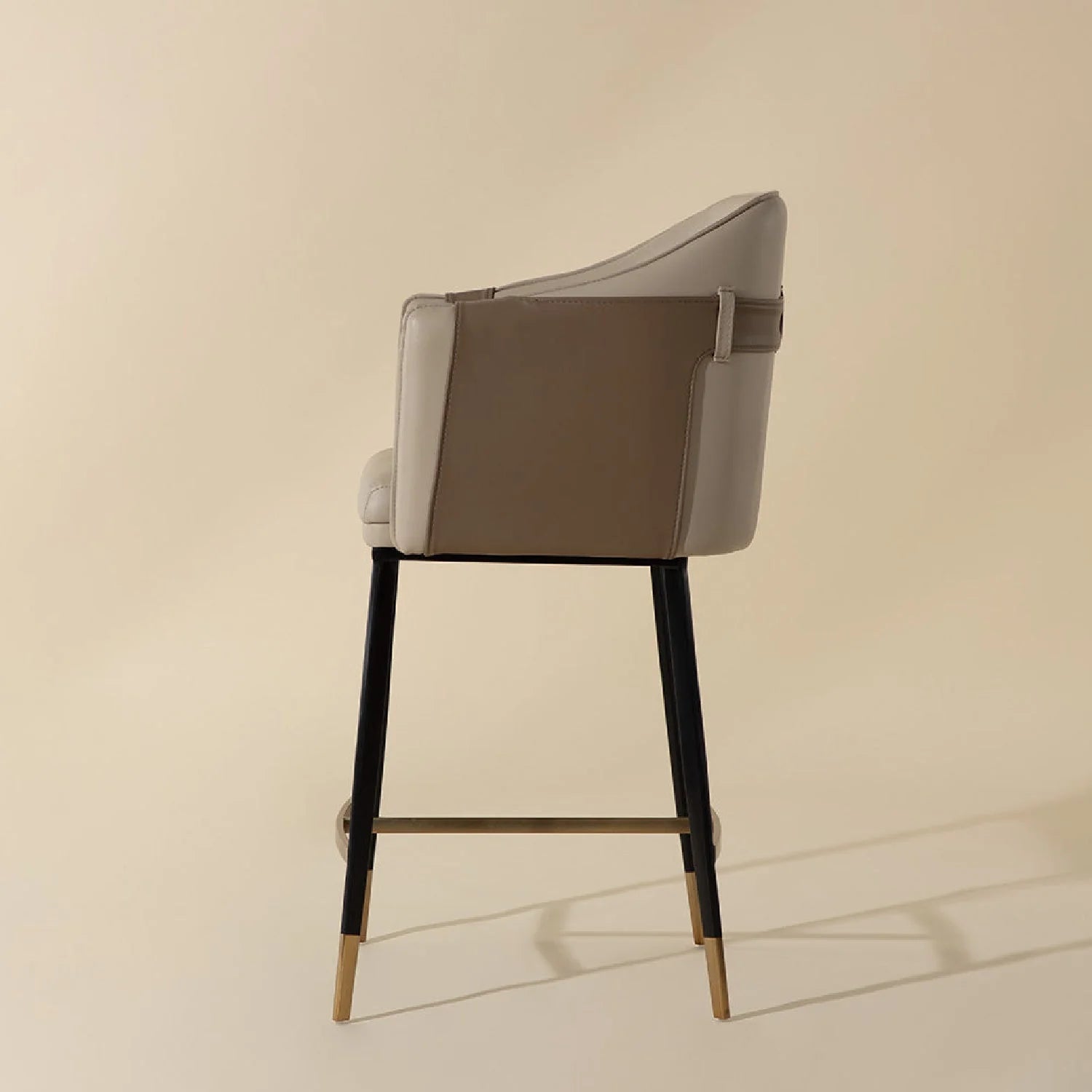 Luxury Modern Two-Tone Leather Counter Stool European Style for Villa
