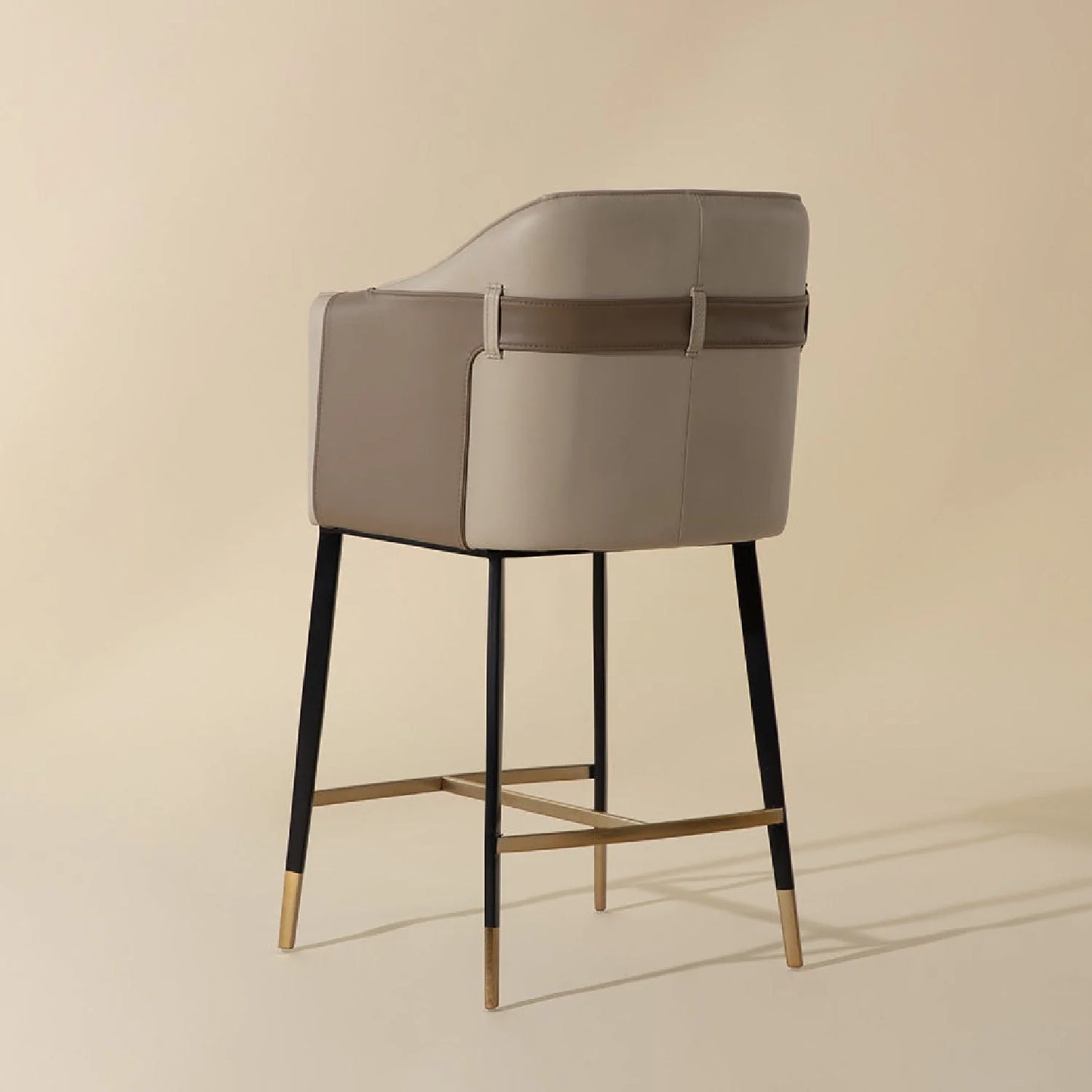 Luxury Modern Two-Tone Leather Counter Stool European Style for Villa