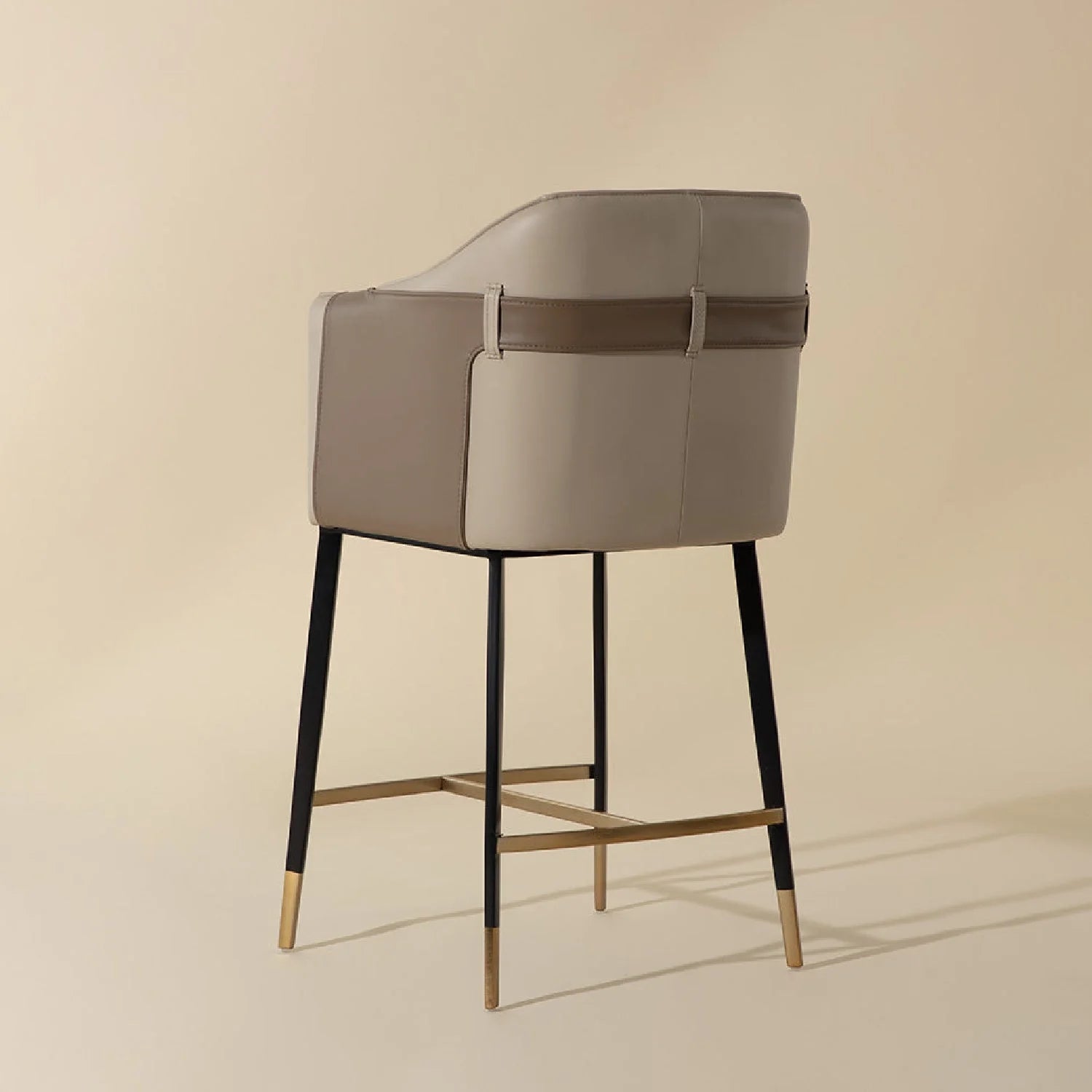 Luxury Modern Two-Tone Leather Counter Stool European Style for Villa