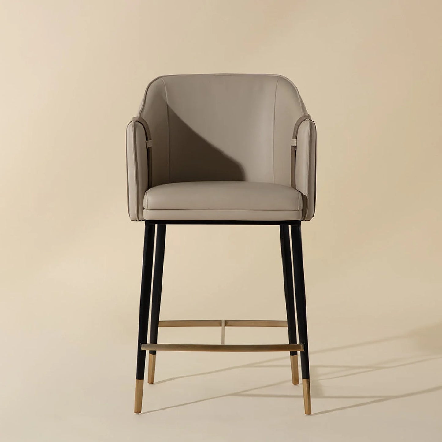 Luxury Modern Two-Tone Leather Counter Stool European Style for Villa