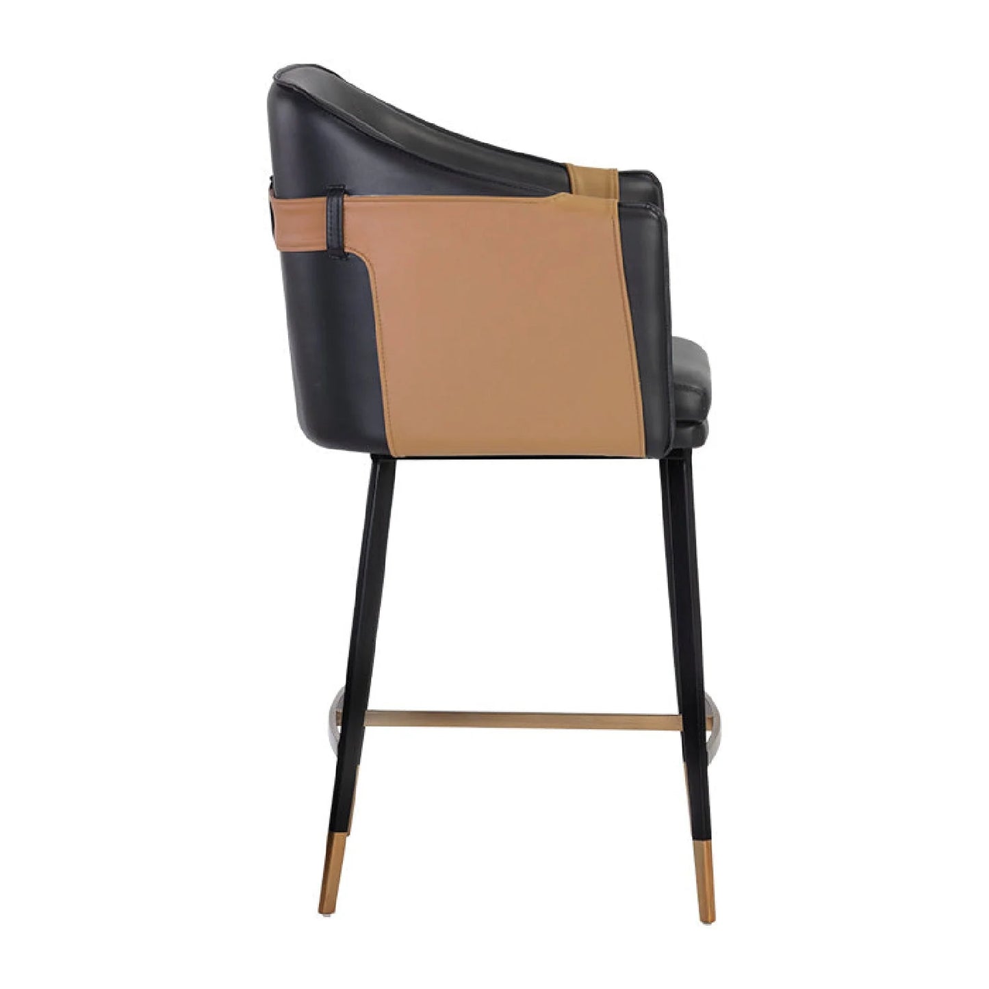 Luxury Modern Two-Tone Leather Counter Stool European Style for Villa