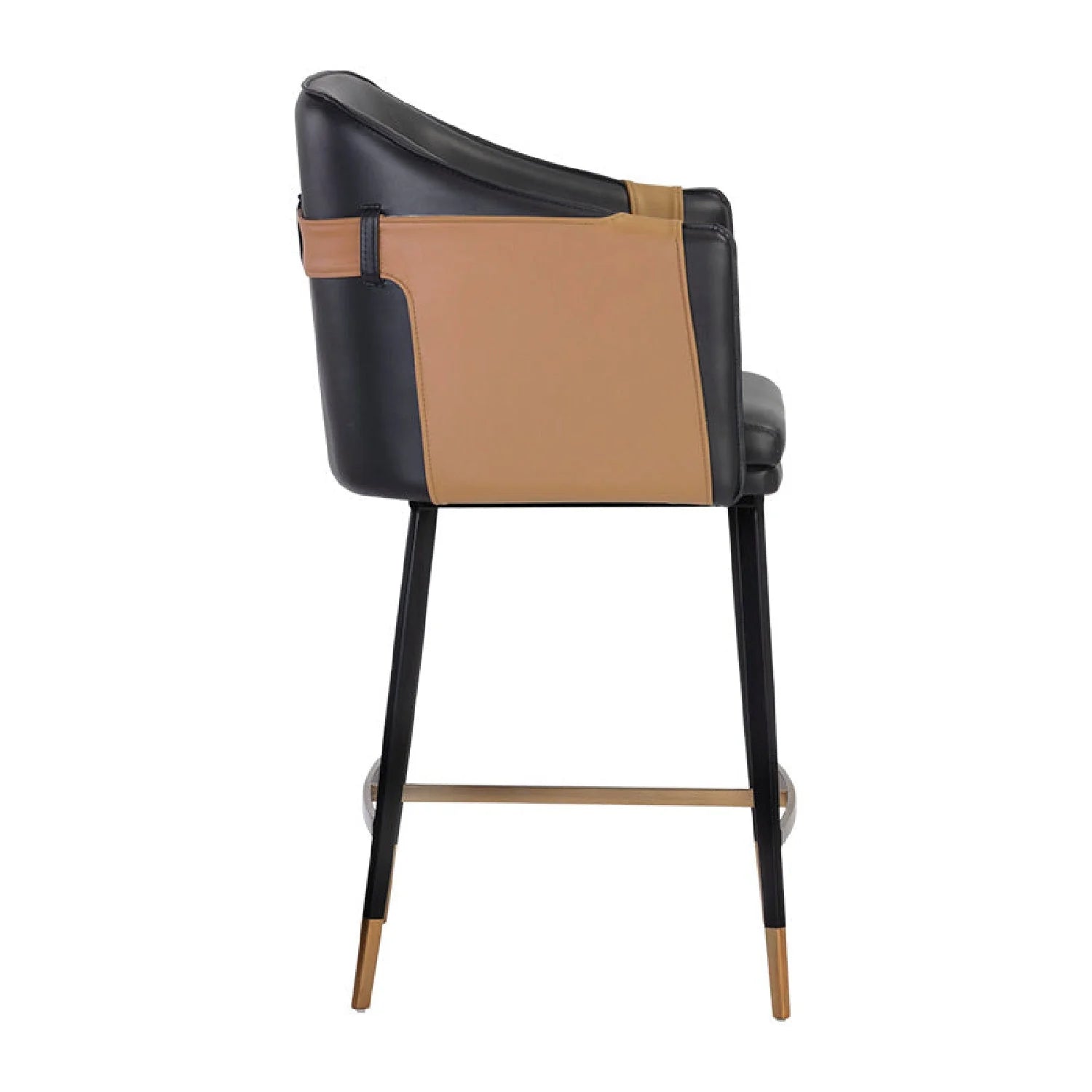 Luxury Modern Two-Tone Leather Counter Stool European Style for Villa