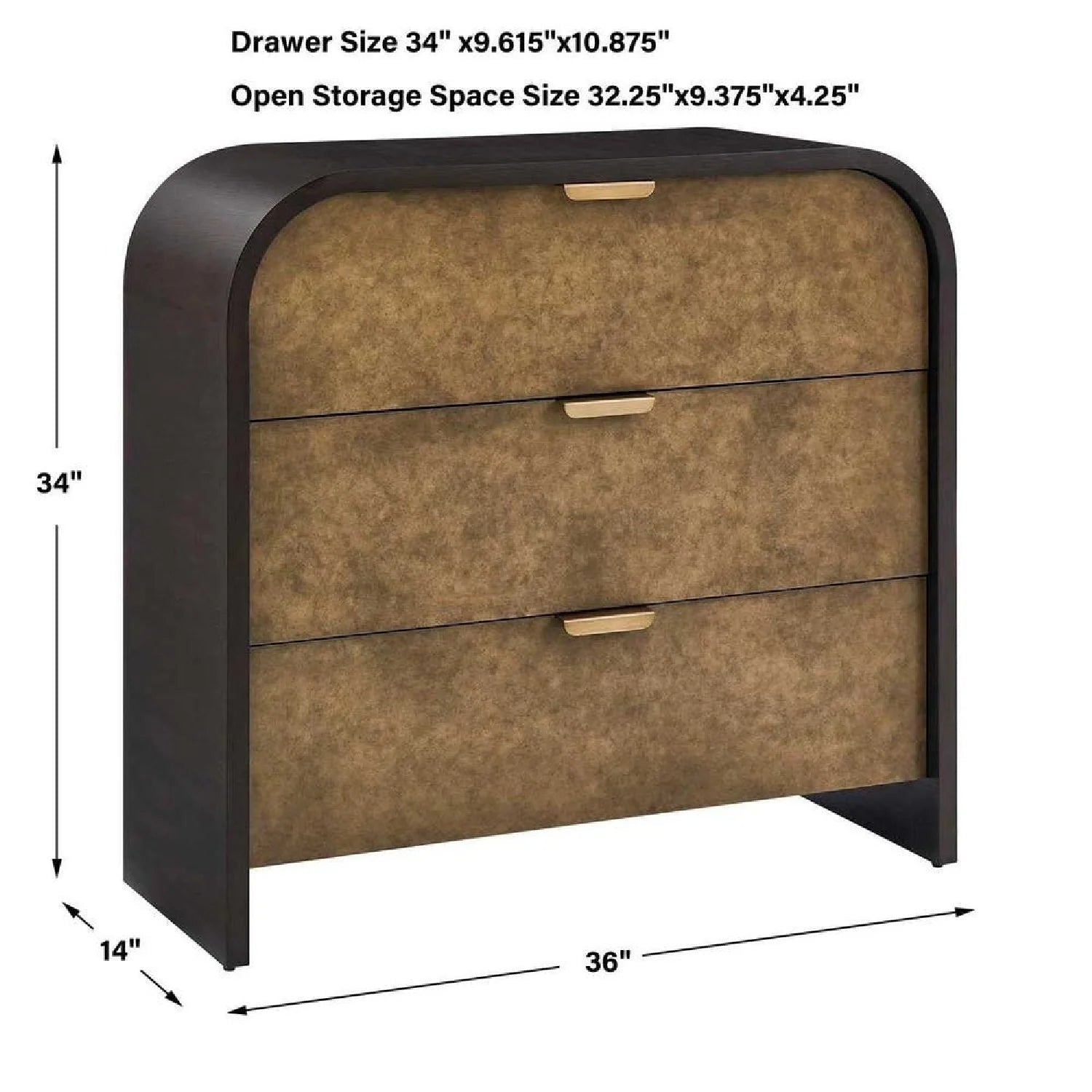 Luxury Modern Two-Toned Oak 3-Drawer Chest European Style for Villa