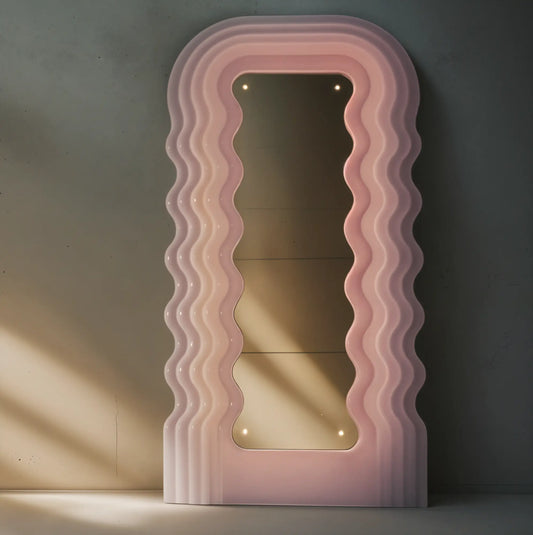 Luxury Modern Undulating Wave Mirror European Style for Villa