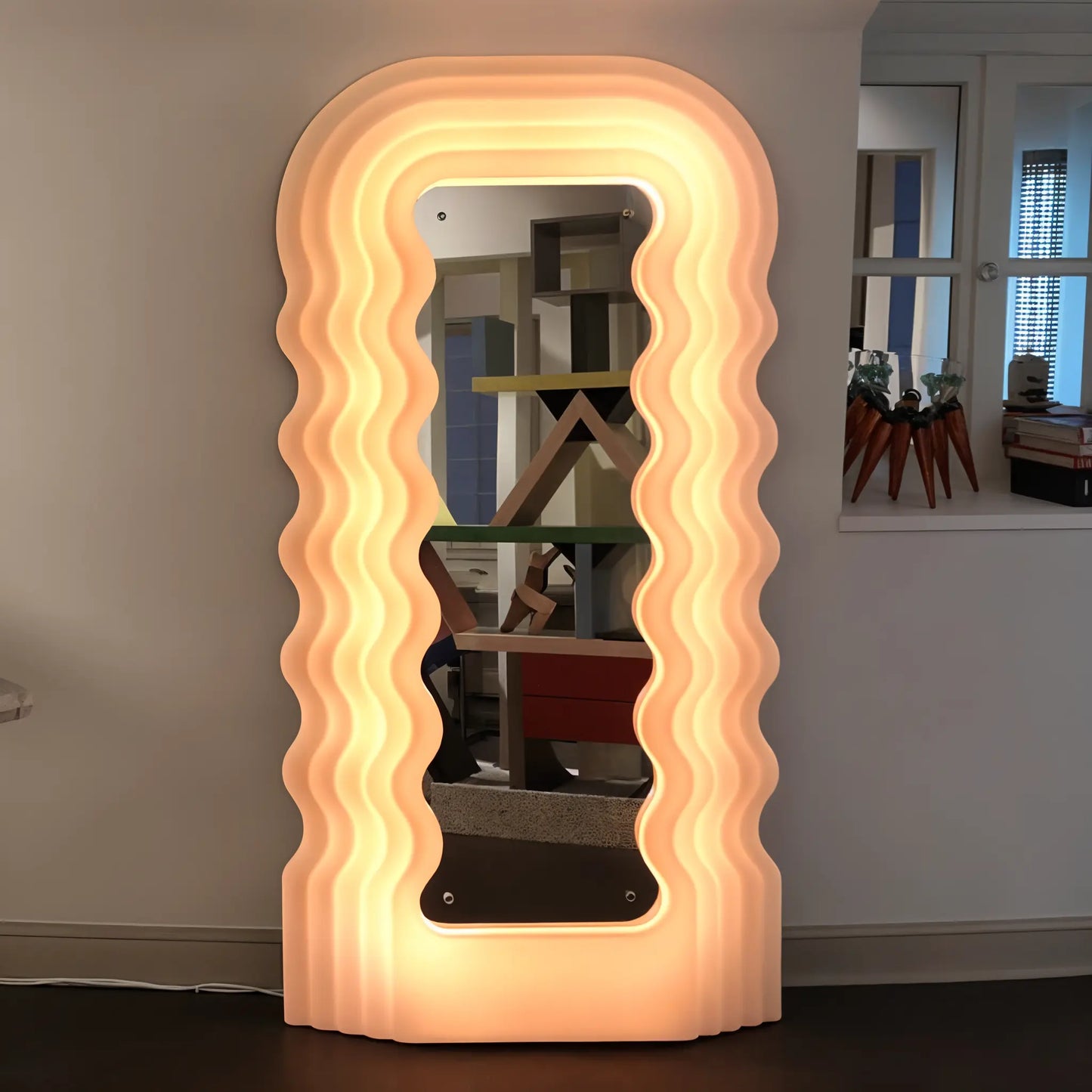 Luxury Modern Undulating Wave Mirror European Style for Villa