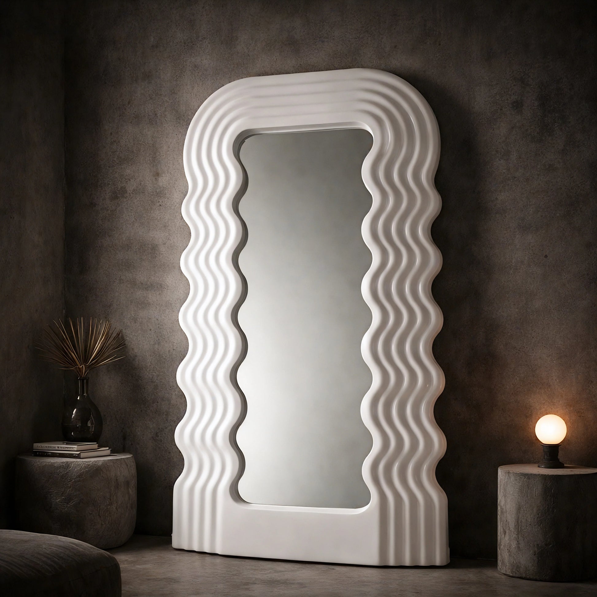 Luxury Modern Undulating Wave Mirror European Style for Villa