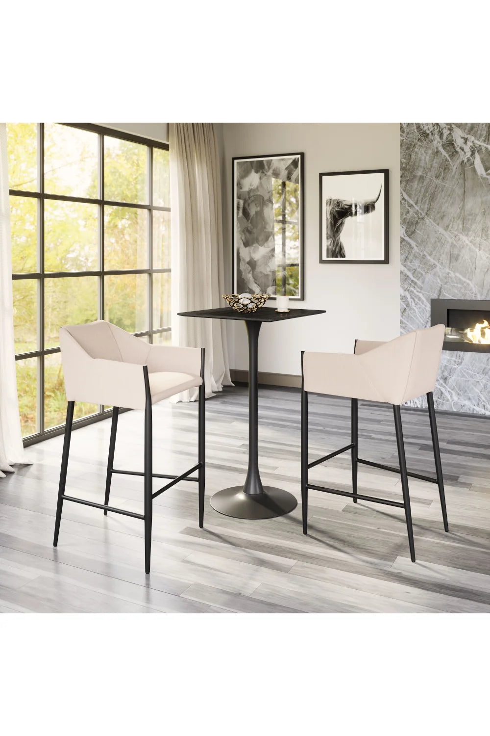 Luxury Modern Upholstered Bar Stool European Style for Villa