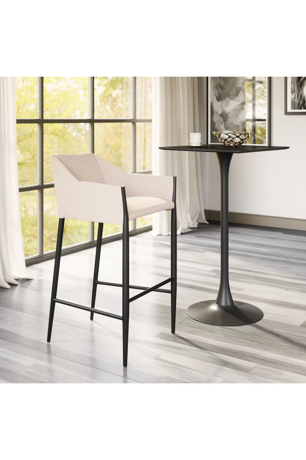 Luxury Modern Upholstered Bar Stool European Style for Villa