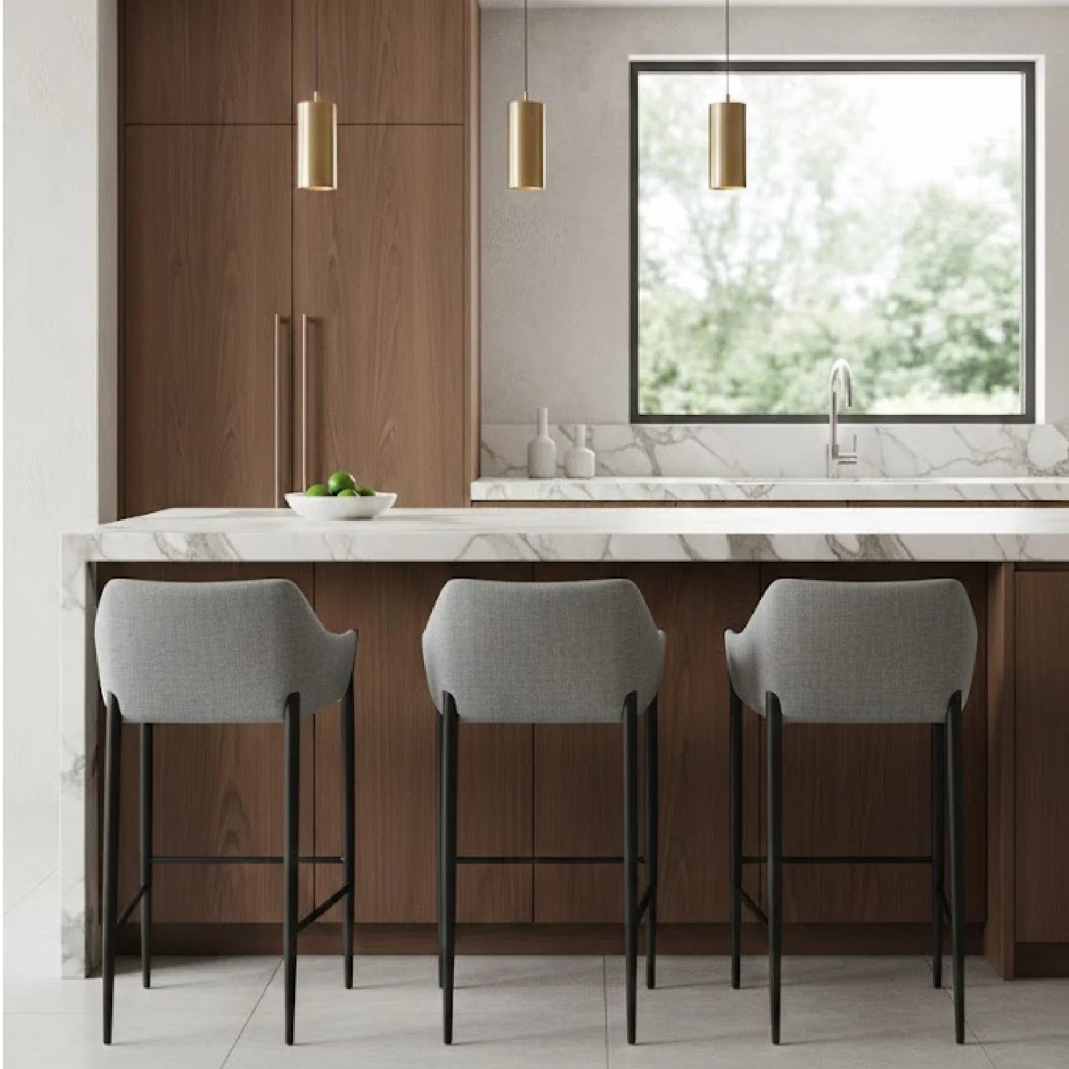 Luxury Modern Upholstered Bar Stool European Style for Villa