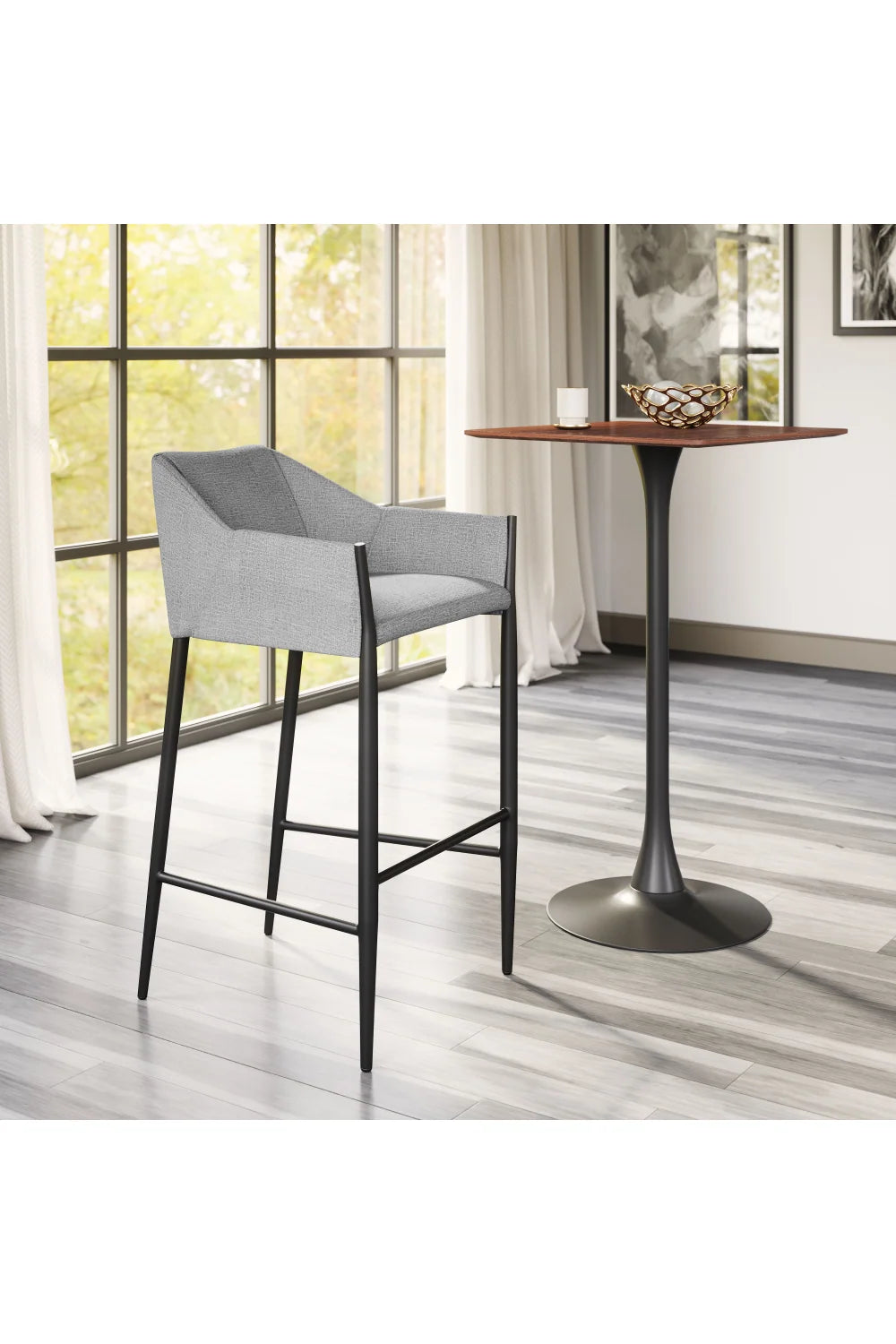 Luxury Modern Upholstered Bar Stool European Style for Villa