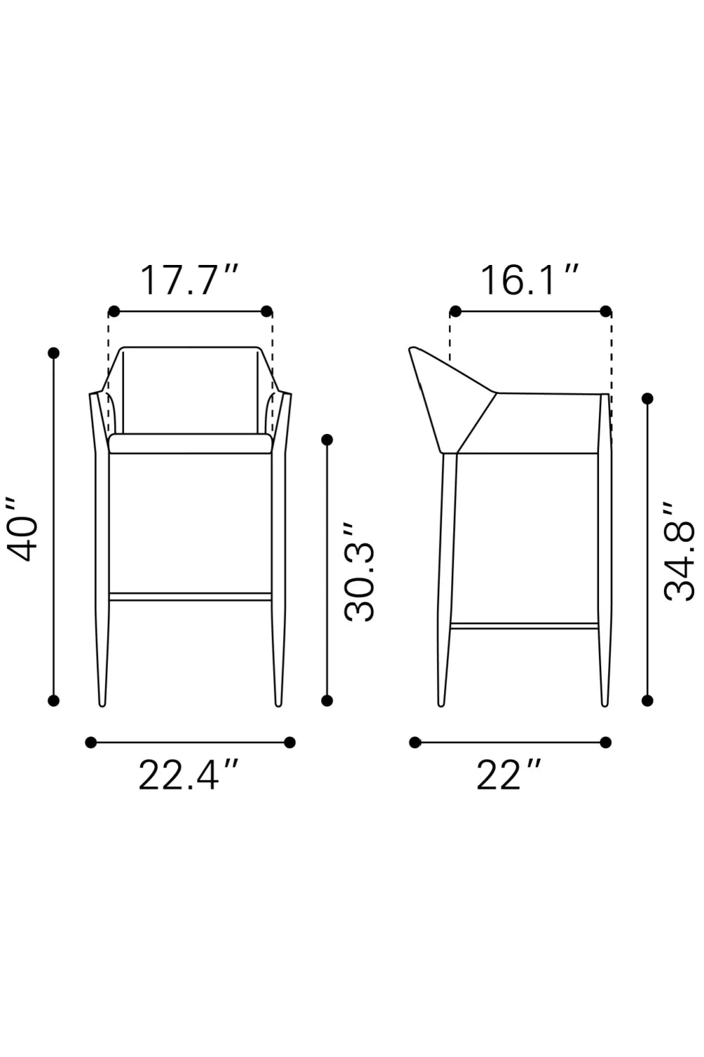 Luxury Modern Upholstered Bar Stool European Style for Villa