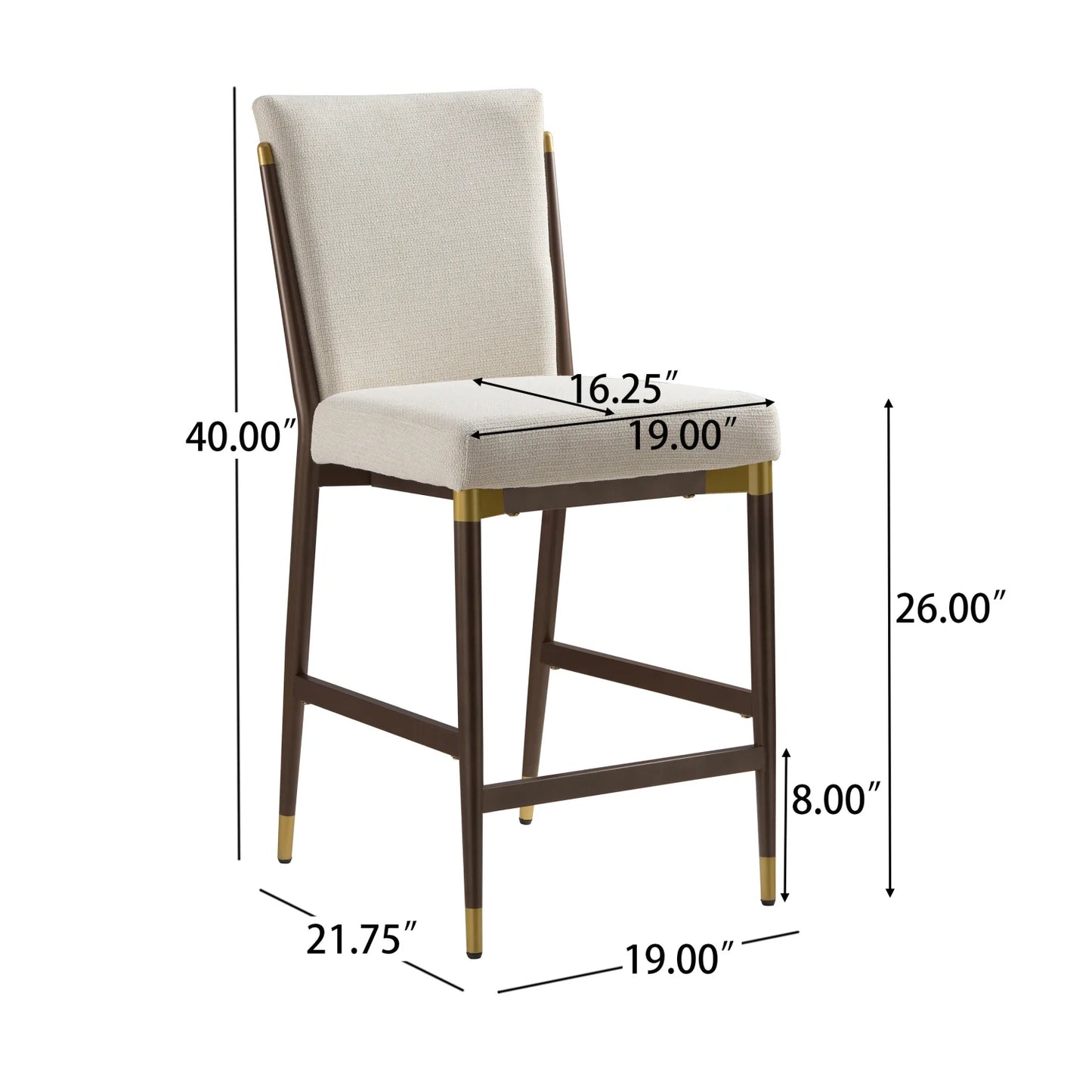 Luxury Modern Upholstered Counter Stool European Style for Villa