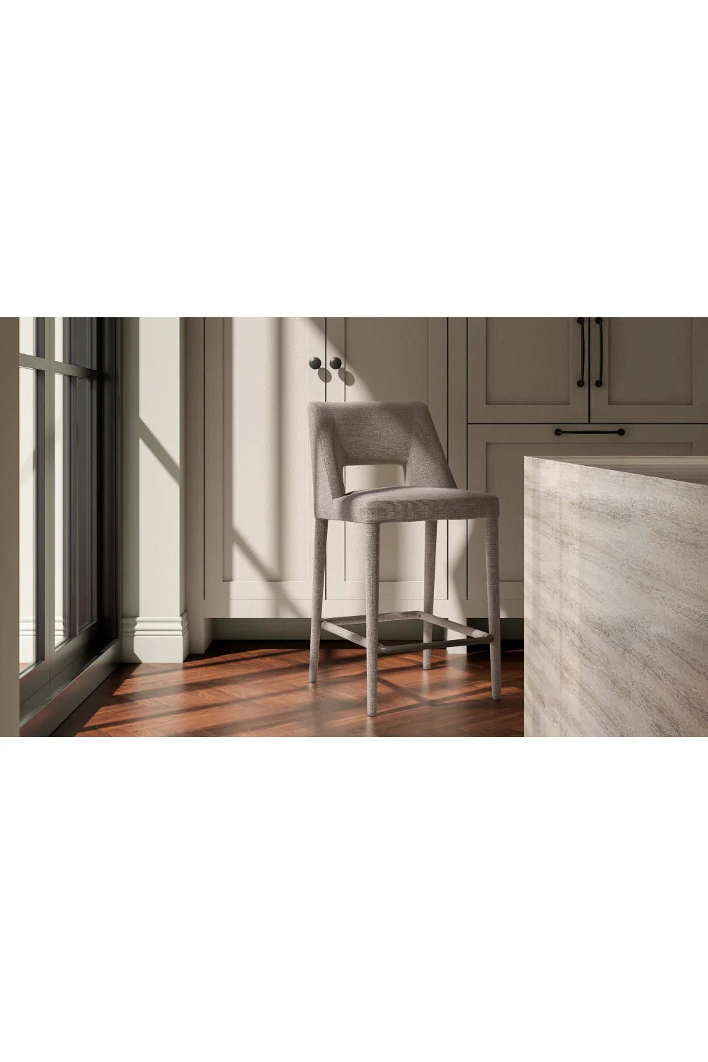 Luxury Modern Upholstered Counter Stool European Style for Villa