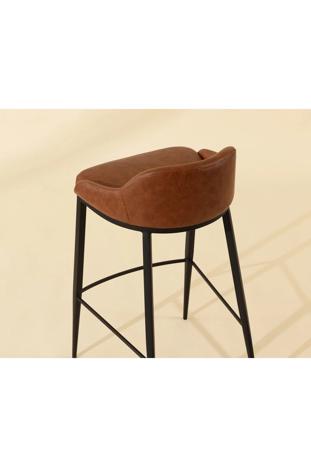 Luxury Modern Upholstered Low-Back Bar Stool European Style for Villa