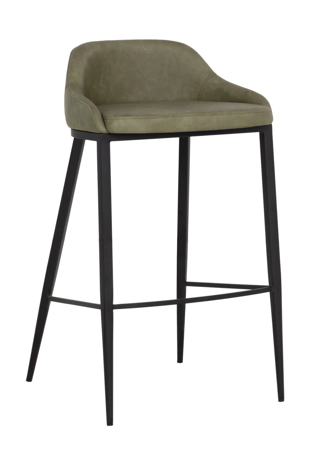 Luxury Modern Upholstered Low-Back Bar Stool European Style for Villa