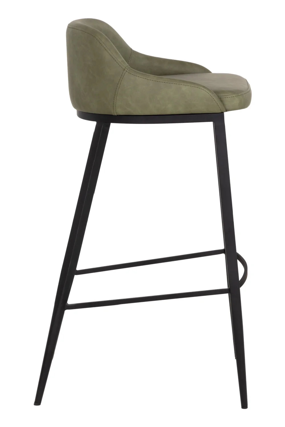 Luxury Modern Upholstered Low-Back Bar Stool European Style for Villa