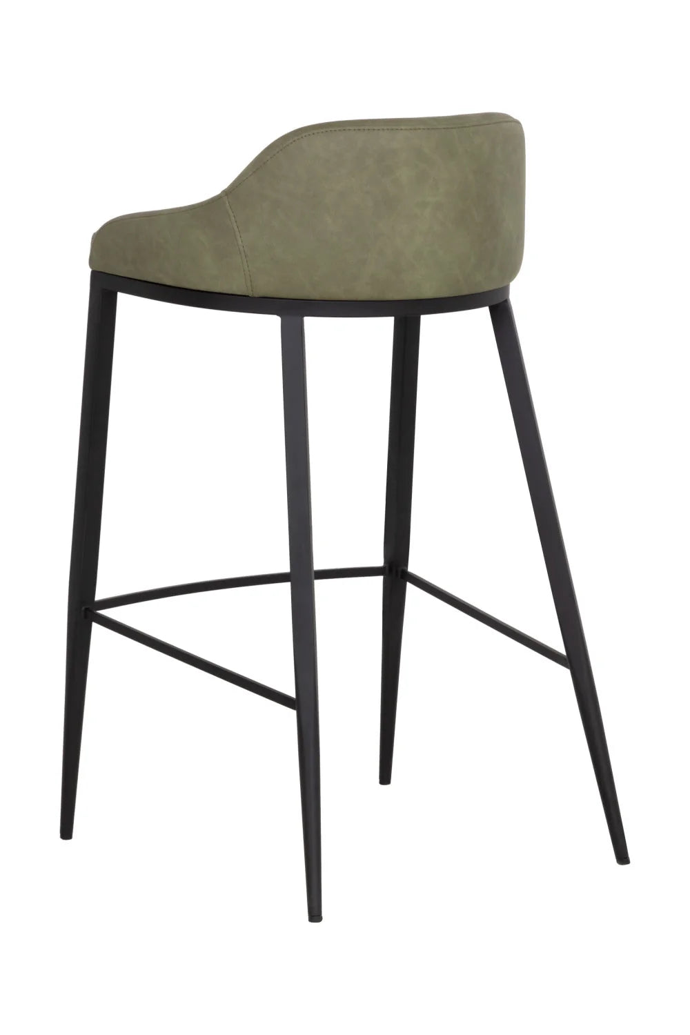 Luxury Modern Upholstered Low-Back Bar Stool European Style for Villa