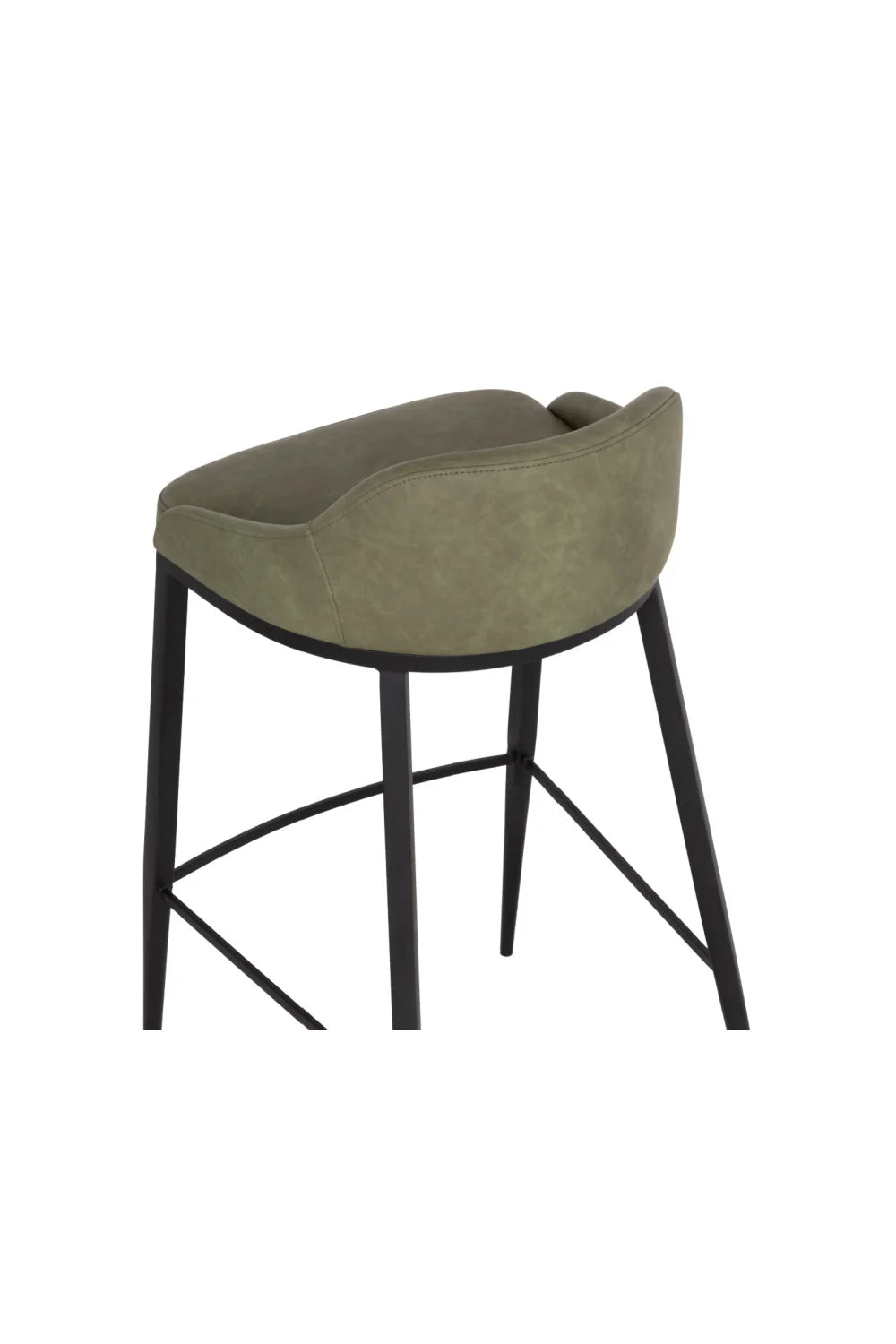Luxury Modern Upholstered Low-Back Bar Stool European Style for Villa
