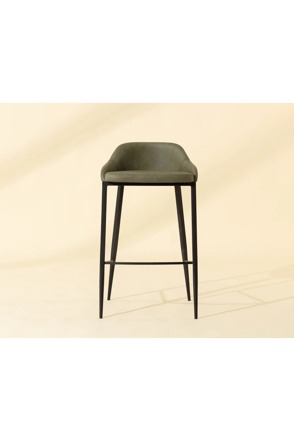 Luxury Modern Upholstered Low-Back Bar Stool European Style for Villa