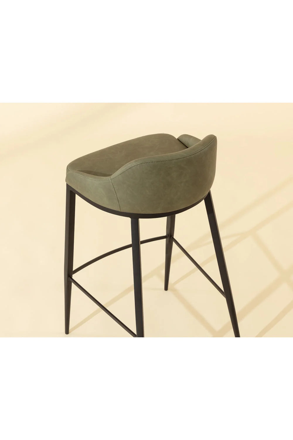 Luxury Modern Upholstered Low-Back Bar Stool European Style for Villa