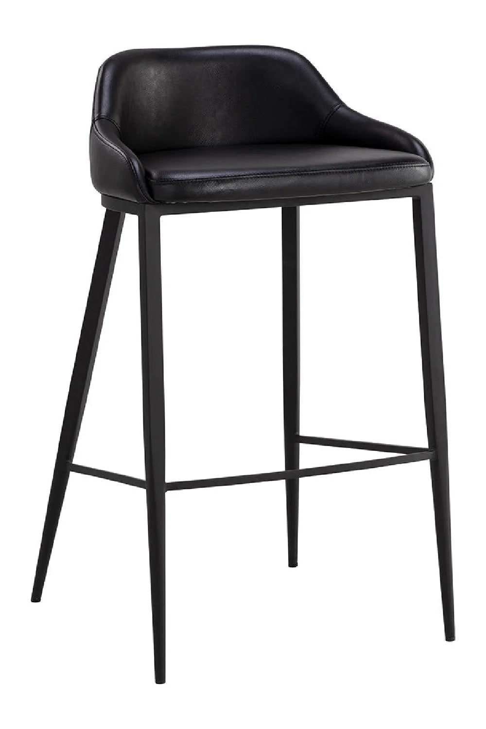 Luxury Modern Upholstered Low-Back Bar Stool European Style for Villa