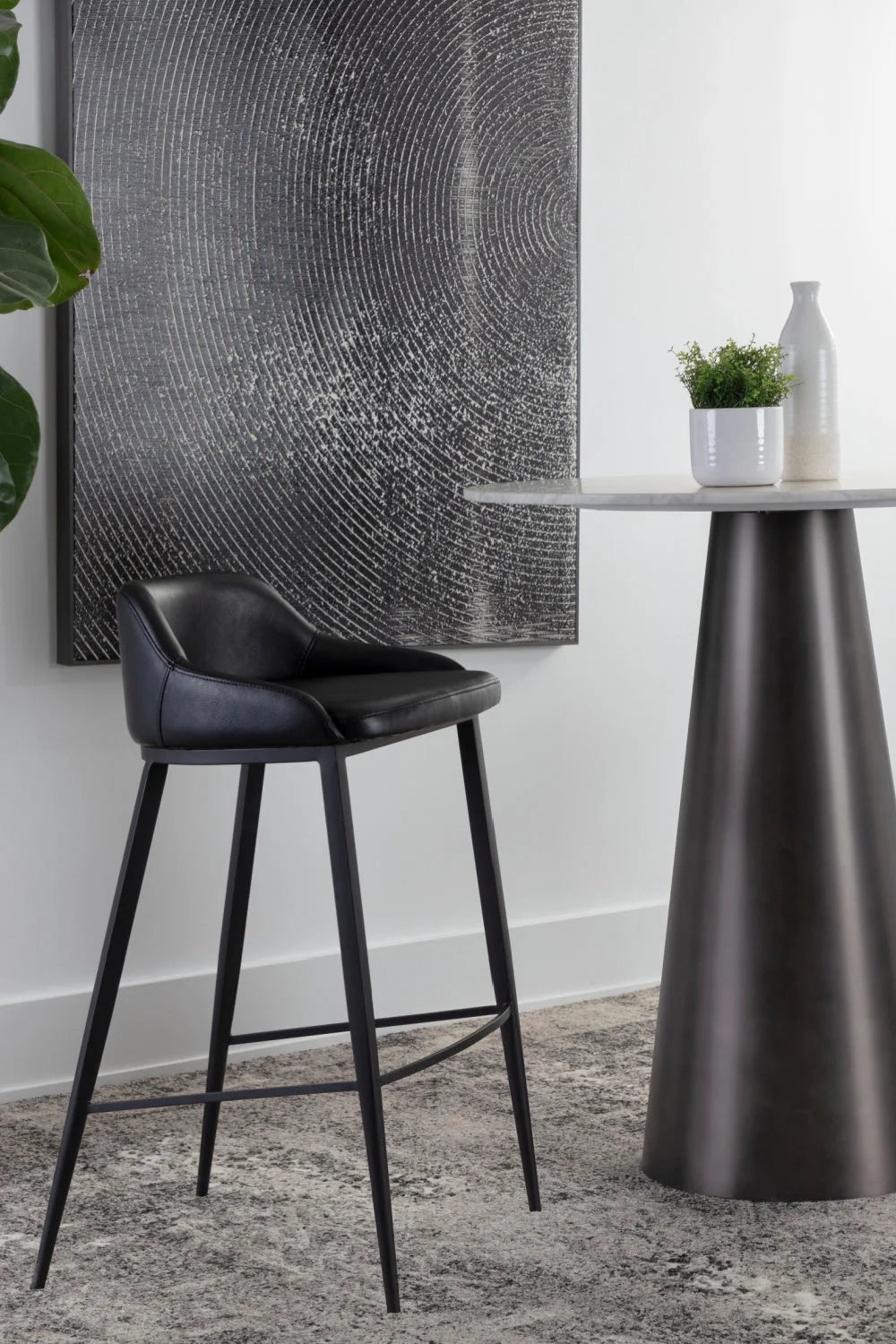 Luxury Modern Upholstered Low-Back Bar Stool European Style for Villa
