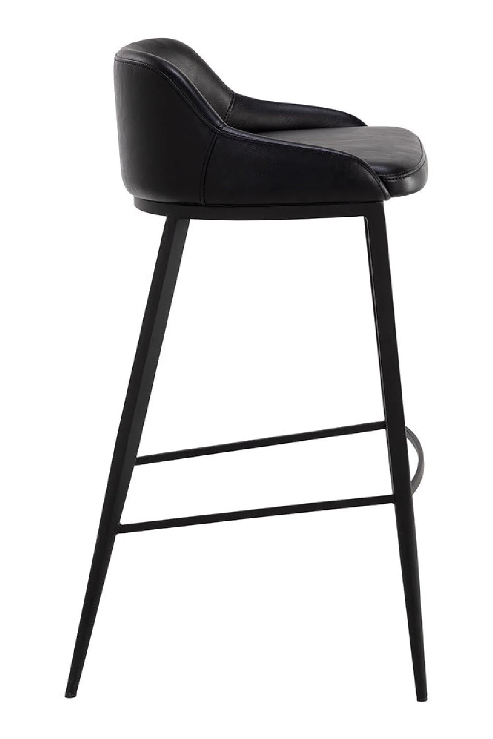 Luxury Modern Upholstered Low-Back Bar Stool European Style for Villa