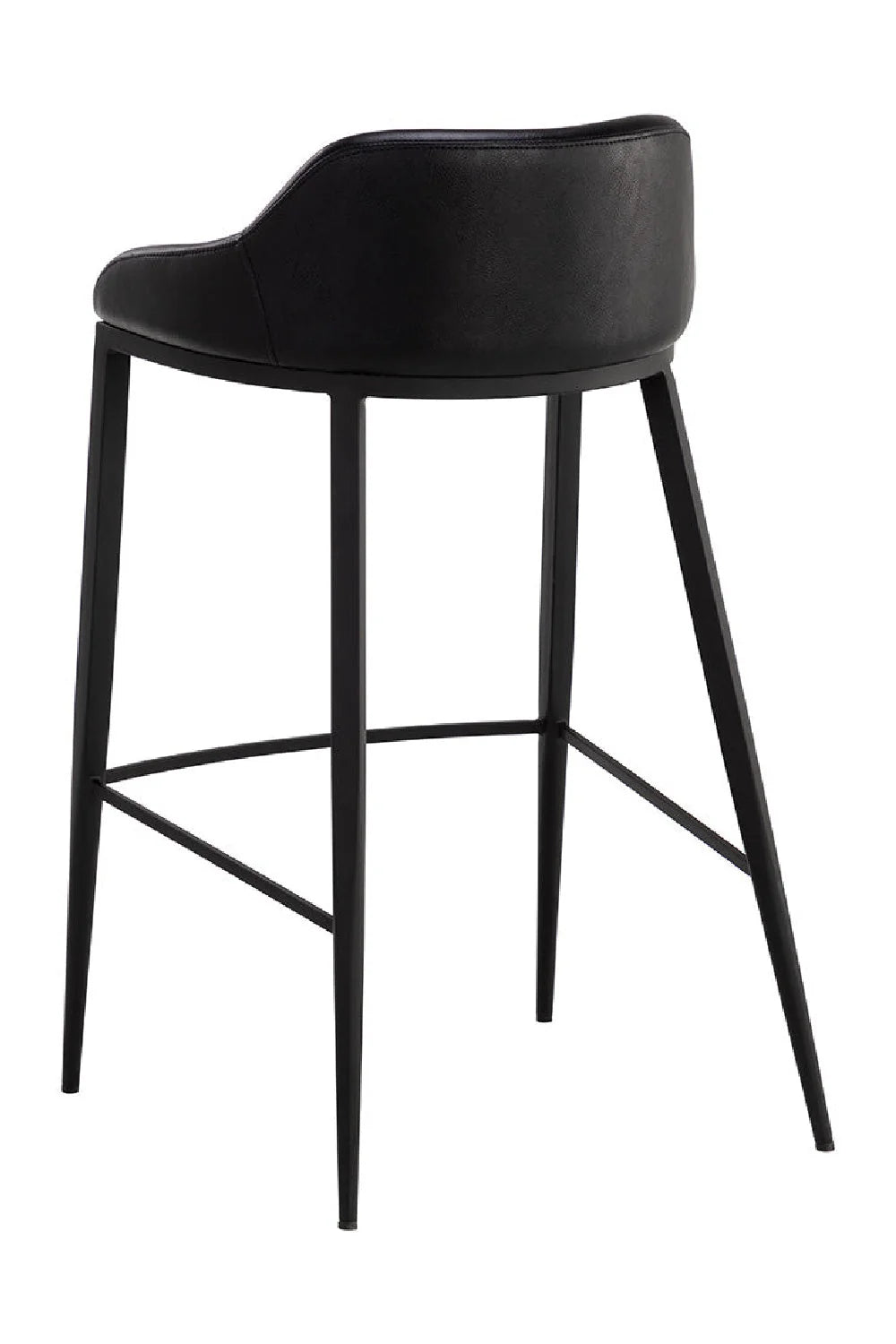 Luxury Modern Upholstered Low-Back Bar Stool European Style for Villa