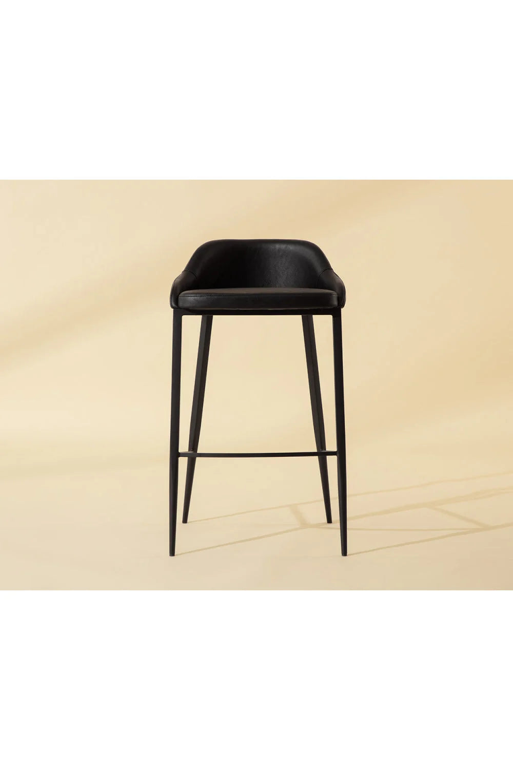 Luxury Modern Upholstered Low-Back Bar Stool European Style for Villa