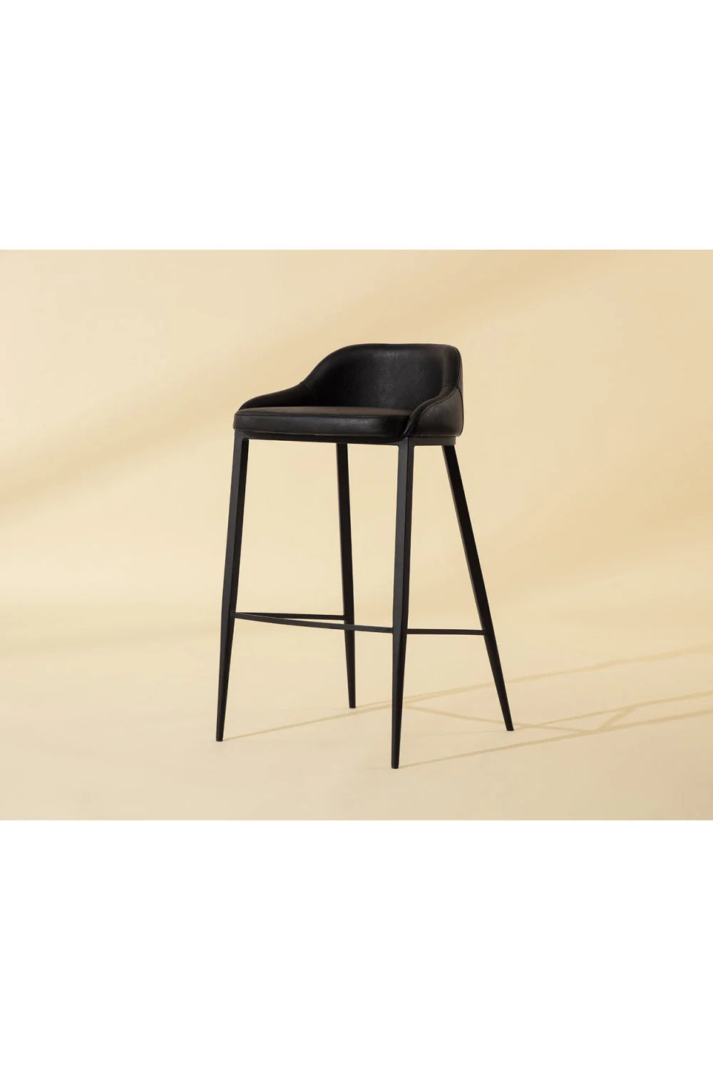 Luxury Modern Upholstered Low-Back Bar Stool European Style for Villa