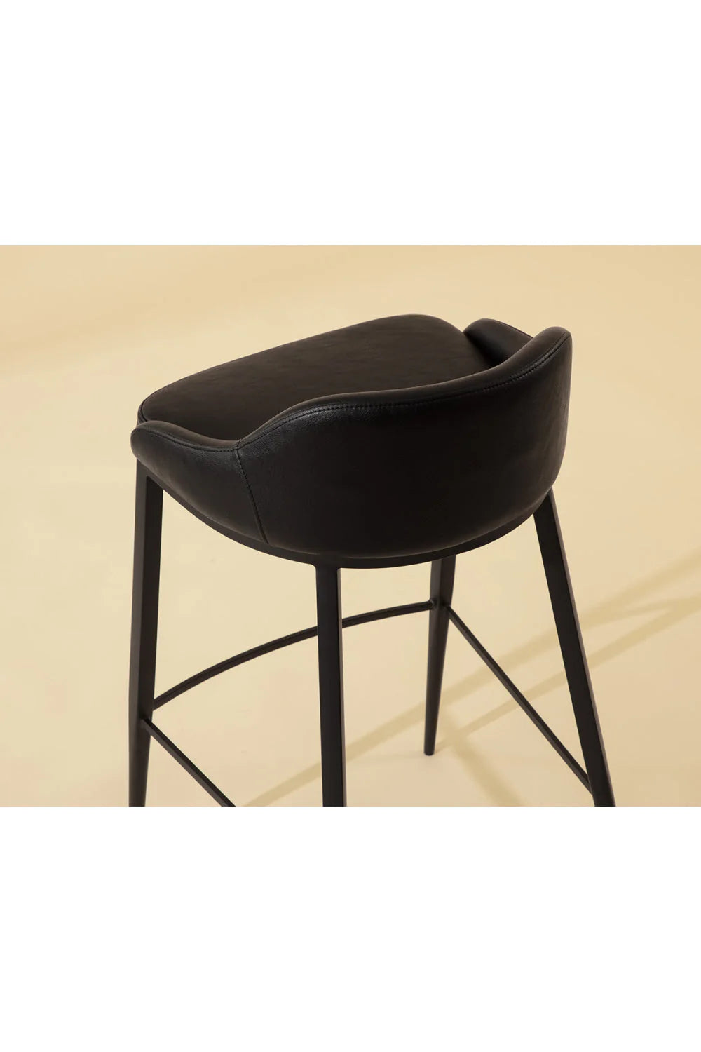 Luxury Modern Upholstered Low-Back Bar Stool European Style for Villa