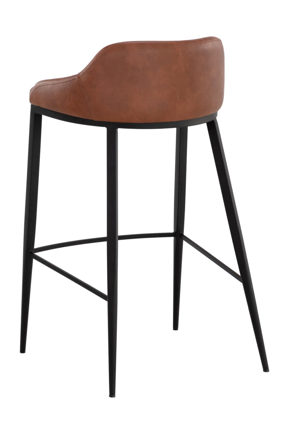 Luxury Modern Upholstered Low-Back Bar Stool European Style for Villa