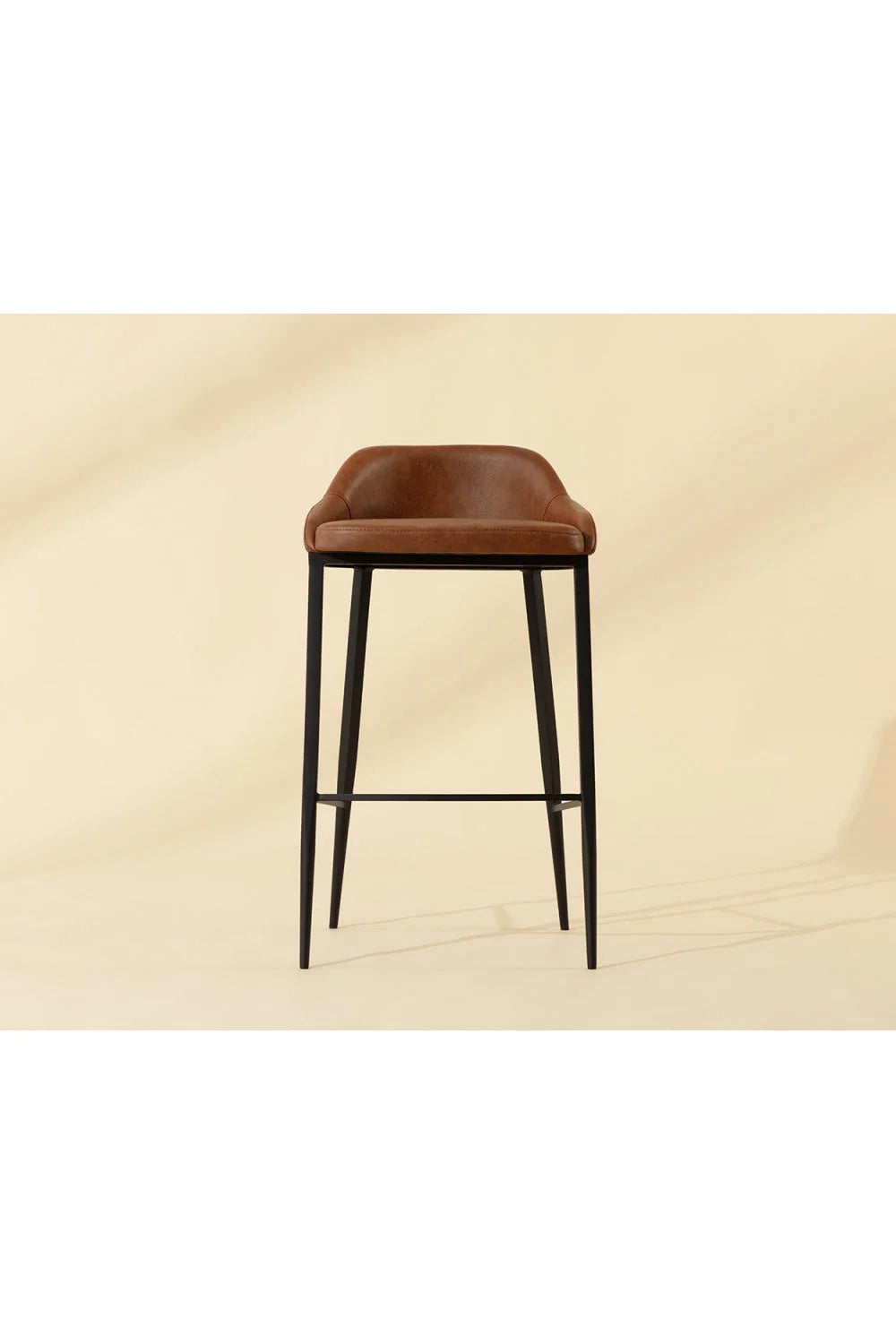 Luxury Modern Upholstered Low-Back Bar Stool European Style for Villa