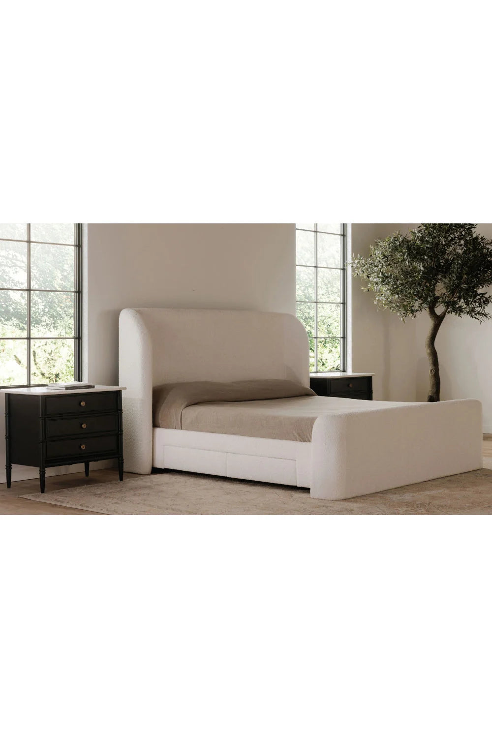 Luxury Modern Upholstered Storage Bed European Style for Villa