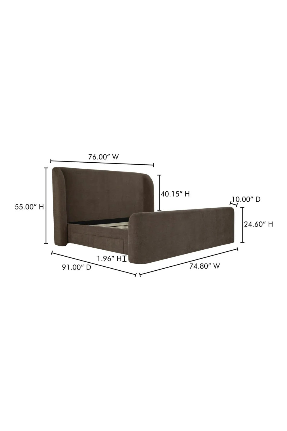 Luxury Modern Upholstered Storage Bed European Style for Villa