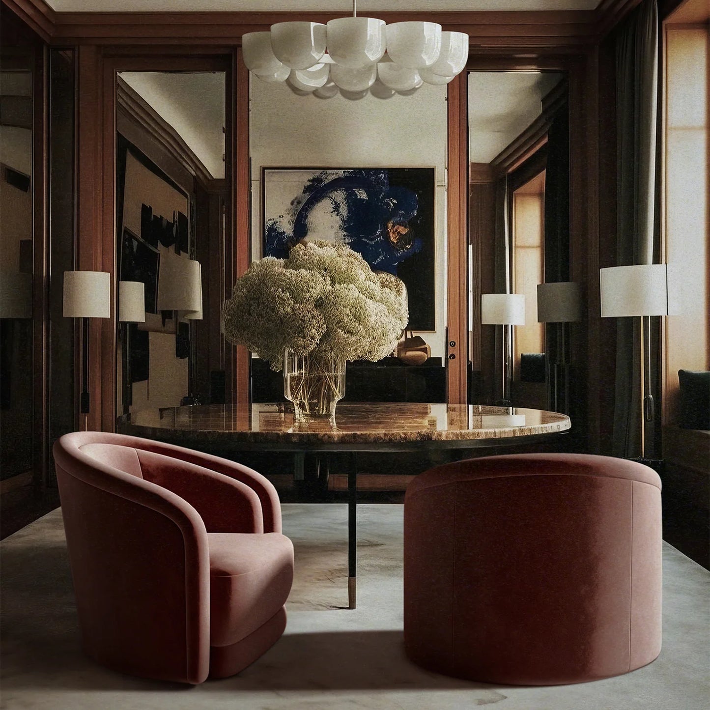 Luxury Modern Valence Swivel Chair European Style for Villa