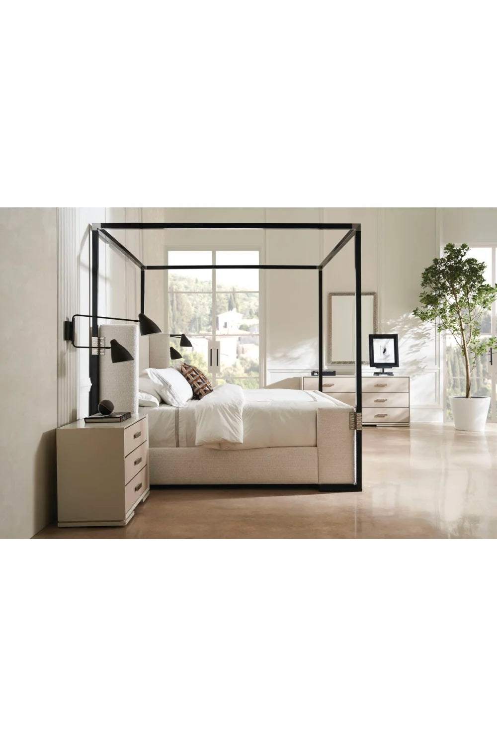 Luxury Modern Vinyl Nightstand European Style for Villa