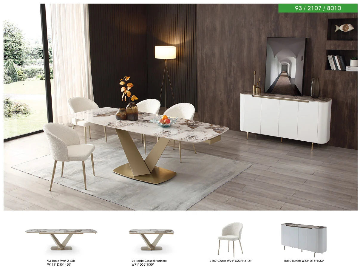 Luxury Modern Viola Dining Table European Style for Villa