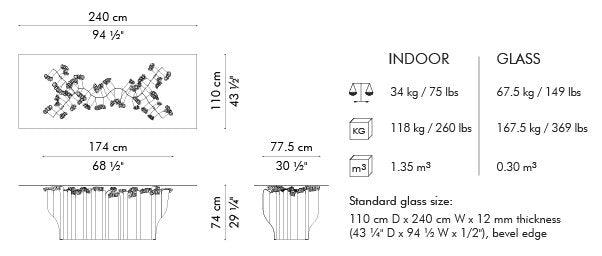 Luxury Modern Vivo Dining Table European Style for Villa